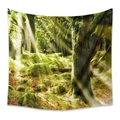 Bohemian forest tapestry featuring lush green trees and warm sunlight for room decor - 73X95CM (Cross-border Brushed) / Lush Forest Sunlight(GT111021)