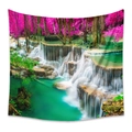 Bohemian wall tapestry with a fantasy waterfall landscape and pink forest decor - 73x95cm (Brushed Fabric) / Fantasy Pink-Purple Forest (GT330106)