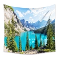 Arazzo boho con paesaggio del lago Moraine di Banff in tessuto di poliestere morbido - 180x230cm (Tessuto Spazzolato) / Lago Moraine Parco Nazionale di Banff(GT110047)