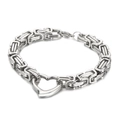 Bracciale a cuore bizantino in acciaio inossidabile argento con finitura lucida - Bracciale Color Acciaio (KB163413-Z)