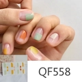 Detail showing matte daisy polka dot nail stickers QF558 applied on fingernails - QF558