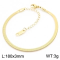 Bracciale a catena serpente piatto in acciaio inossidabile placcato oro 18 carati con chiusura - Bracciale / 3.0mm*180mm / Oro