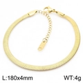 Titanium steel snake chain bracelet in golden finish with 180x4mm dimensions - Gold Medium (4mm)