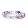 Bracciale da donna con perle in agata viola e calcedonio bianco su sfondo bianco - Floreale Viola