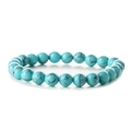 Natural 8mm blue turquoise beaded bracelet with black veins for men and women - Green Veined Turquoise