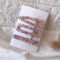 Set di 3 fermagli per capelli color champagne con glitter viola e clip dorate - 22# Set Sakura Lilla da 3
