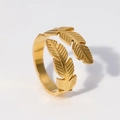 Verstellbarer goldener Federring aus langlebigem Edelstahl mit offenem Design für Damen - Größe 7 (Verstellbar) / Gold