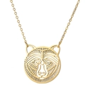 Collana minimalista in acciaio inossidabile dorato con ciondolo a forma di testa d'orso - Orso Oro