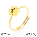 Minimalistischer goldener Pfotenabdruck-Ring aus Edelstahl mit verstellbarer Größe - Verstellbarer Goldener Pfotenabdruck Ring