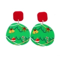 Festliche Weihnachts-Ohrhänger mit Glöckchen und Zuckerstangen auf weißem Hintergrund - Weihnachtsglocken (E000123)