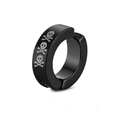 Matte black titanium steel ear cuff with triple skull pattern for non-pierced ears - Single Skull / Black