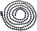 Minimalist black beaded titanium steel necklace for men and women in spiral arrangement - Ball Chain 2mm*60cm / Black