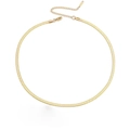 Elegant gold plated flat snake bone chain necklace with lobster clasp and adjustable link - 4mm Gold 42+8cm (YX33297)