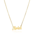 Detalle del collar de acero inoxidable chapado en oro 18K con colgante de signo Aries - Aries / Dorado