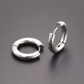 Orecchini a cerchio minimalisti in argento con finitura in acciaio inossidabile - 10MM Acciaio