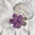 Elegant purple jelly flower hair claw clip with matte finish on shell glass tray - 7*7*3.2cm / Purple