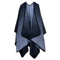 Macro shot of thick grey and black gradient marble knit texture on winter shawl - Gradient Black