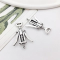 Antiksilberner Korkenzieher-Anhänger für DIY-Schmuck, Set mit zwei Legierungsanhängern - Antik Silber Korkenzieher