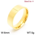 Anello minimalista da 6mm in acciaio al titanio lucido finitura oro, taglia 5-11 - US 5 / Oro Lucido 6mm