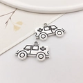 Silver-colored ambulance charms made of zinc alloy for DIY medical themed jewelry - Ambulance