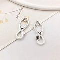 Silver stethoscope pendants for DIY jewelry making including bracelets and necklaces - Stethoscope Style 4