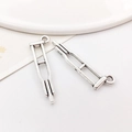 Silver cane charms jewelry pendants with top loop rings for bracelet making - Medical Crutch