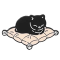 Cute black cat enamel pin sleeping on a pink pillow, creative cartoon animal brooch - Black Cat on Pink Pillow