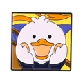 Pin de esmalte de pato blanco parodiando El Grito de Munch, diseño cuadrado decorativo - Parodia de Pato El Grito (xz6929)