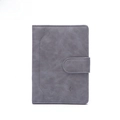 Gray RFID blocking passport wallet in PU leather with airplane emboss and snap closure - Gray