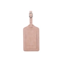 Pink PU leather luggage tag with adjustable strap and embossed airplane design - Pink