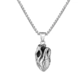 Silver punk titanium steel necklace featuring a cracked heart pendant and box chain - Cracked Heart Style