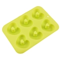 Stampo in silicone verde brillante con 6 cavità a forma di cuore per dolci e saponi - Verde