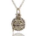 Vintage hollow sphere essential oil locket necklace with sparkling rhinestones decoration - Antique Bronze (With Accessories)