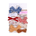 10-piece baby nylon headbands set with assorted fabric flower bows on display card - Set No. 253