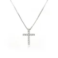 Dettaglio del ciondolo a croce argento con zirconi bianchi e catena a maglia veneziana - Argento (Ciondolo e Catena in Zirconia Platino)