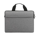 Minimalistische graue Laptoptasche mit schwarzen Griffen und Reißverschluss-Außentasche - 13" / Grau