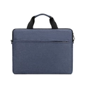 Schlanke blaue Laptoptasche mit schwarzen Griffen und Front-Reißverschluss - 13" / Blau
