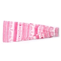 Elastic yoga headband with magenta and white geometric patterns for sports - Rose White Ethnic Geometric