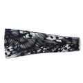 Elastic wide headband featuring black, white and grey abstract wing patterns - B&W Grey Abstract Wing