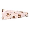 Pink elastic sports headband with maple leaf patterns for women yoga - Pink Botanical Leaf