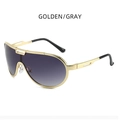 Occhiali da sole aviator oversize con montatura in metallo dorato e lenti sfumate grigie - Montatura Dorata Lente Sfumata Grigio-Viola (GOLDEN/GRAY)