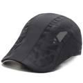 Breathable dark grey quick-dry mesh tennis cap for men with sport lettering detail - Adjustable / Dark Gray