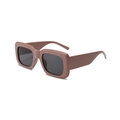 Retro rectangle sunglasses in dusty pink frame with dark lenses for a Y2K style look - Jujube Red Frame Grey Lens