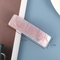 Detail view of pink and white acetate spring hair clip showing dimensions 8.5cm by 2.5cm - 3# Pink Acetate Spring Clip