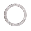 Sparkling crystal car engine start button ring with silver diamond studs on white background - White