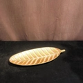 Golden and pink leaf-shaped jewelry display tray with detailed leaf vein texture - Leaf Tray