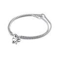 Zweilagiges Edelstahl-Armband mit hohlem Schmetterlingsanhänger in silbernem Finish - Hohler Schmetterling(KB130334-Z)