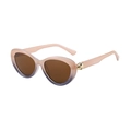 Gafas de sol ojo de gato para mujer con decoración de zorro y montura degradada morada - Marco Degradado Rosa a Gris Lente Té