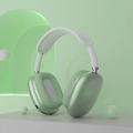 Groene draadloze P9 over-ear hoofdtelefoon met ademende mesh-oorkussens en metalen details - Micro-USB Oplaadpoort / Groen