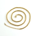 Detalle de cadena de trigo dorada de acero inoxidable con cierre de langosta y extensión - 3.0mm*45+5cm / Dorado